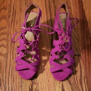 NWOT LACE UP OPEN TOE HEELS BRAND NEW!